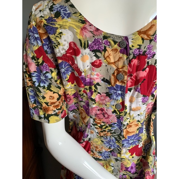 vintage 90s Bramble Lane : floral cotton dress - Picture 9 of 14